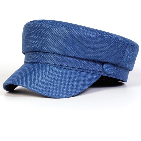 Gorras Militares De Color SóLido Unisex Gorras De BéIsbol De Copa Plana De Moda Para Mujeres Deportes Al Aire Libre Sombrero Protector Solar De Cadete Blue-image