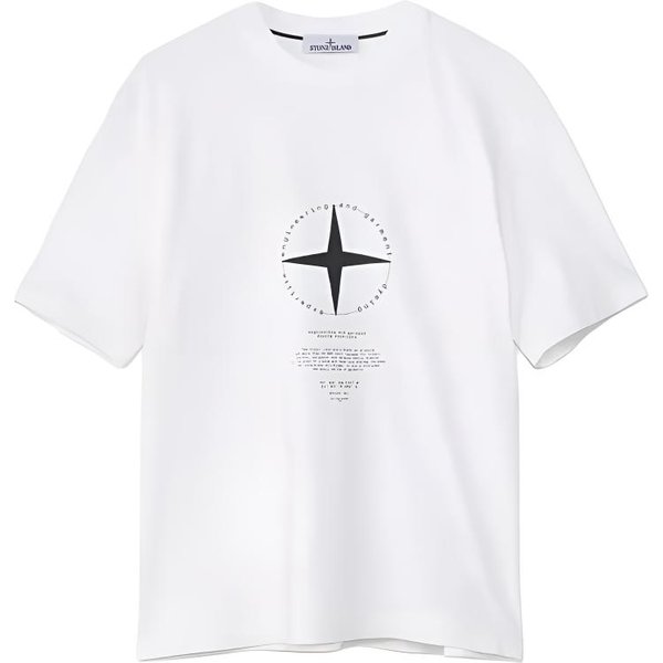 Camiseta De Manga Corta Con Cuello Redondo Y Canalé Con Logo De Stone Island Para Hombre Tops L1S152100001S0363-V0001 L Beige-image