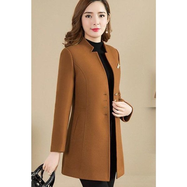 Abrigo De Lana De Temporada OtoñO E Invierno Mediano Y Largo Nuevo Abrigo De Lana 3XL Beige-image