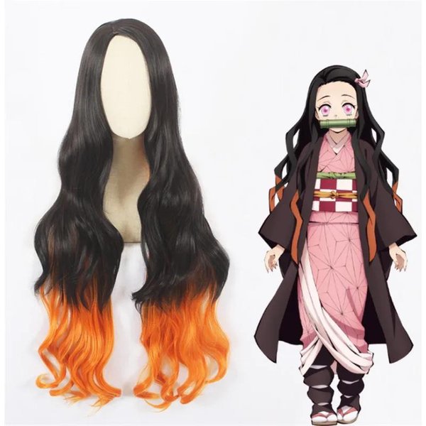Anime Kamado Nezuko Kostium Cosplay Uniforma Cosplay Ubranie Kimono Peruka Rekwizyty Zestaw Kostium Halloweenowy DorosłY XXL-image