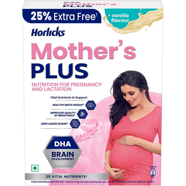 Bebida Saludable Vainilla Mother's Horlicks Plus 500 G Paquete De Recarga NutricióN Proteica Para El Embarazo-image