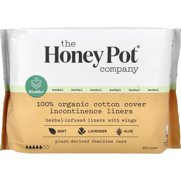 The Honey Pot Company, Forros De AlgodóN Con Alas Y Hierbas, Forros OrgáNicos Para La Incontinencia, 20 Unidades Beige-image