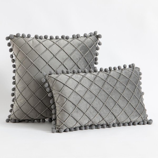 Lindas Fundas De CojíN Decorativas Con Pompones 30X50Cm 45X45Cm Funda De CojíN Cuadrada Texturizada De Lujo Para Sofá Dormitorio Funda De Almohada Regalo De Navidad 45X45Cm 1Pcs Cover-image