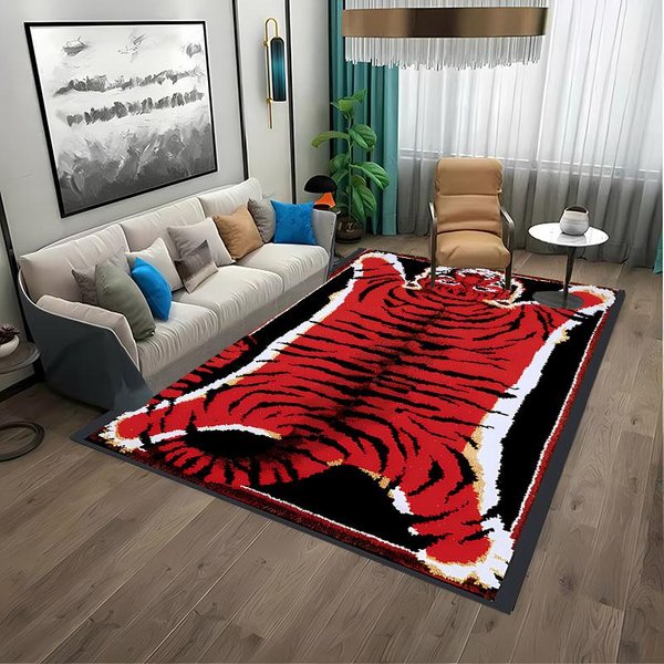 MarokańSki Etniczny Styl Mata Dywan 3D HD Dywan Obszarowy,Dywany Salon,Tapeta Do Sypialni Sofa Kuchnia Wycieraczka Dekor,DziecięCa AntypośLizgowa Mata PodłOgowa 40X60Cm (16X24In) Red-image