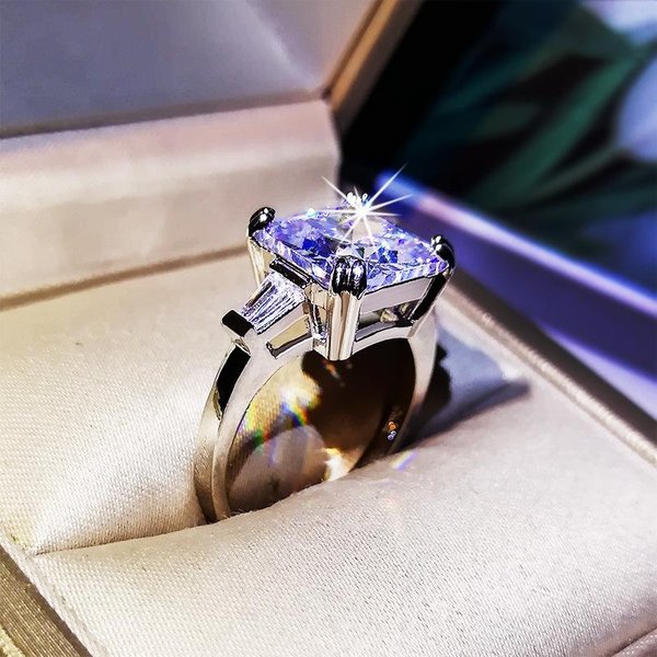 Nuevo Anillo Princesa De ZircóN Corazones Y Flechas Incrustados Plata Anillo De Compromiso Para Mujer Boda Fiesta JoyeríA Regalo 7 Gray-image