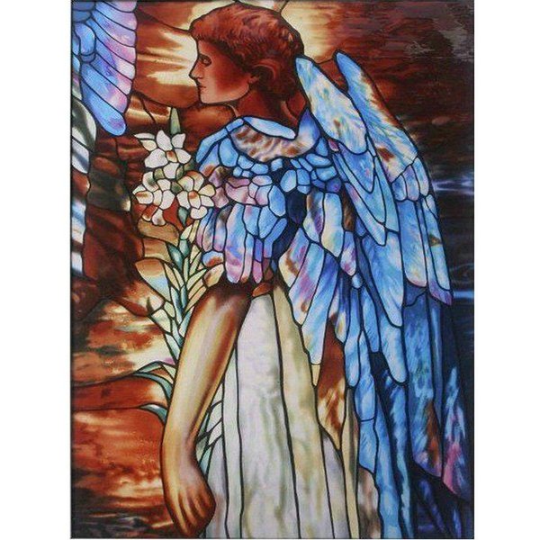 5D DIY Redondo Diamante Pintura áNgel Punto De Cruz Bordado De Diamantes 20X30CM-image