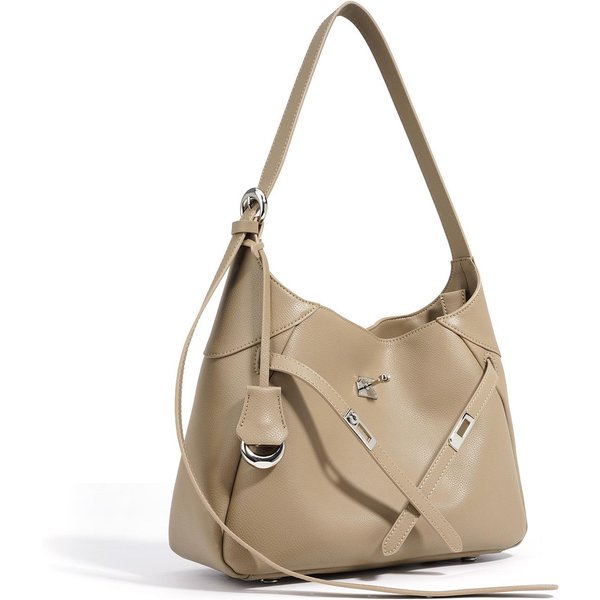 Bolso De Cuero Para Mujer De Hombro Cruzado De Nicho DiseñO De Nicho Moda De Gama Alta Bolso Simple Para Mujer Bolso De Axila Gray-image