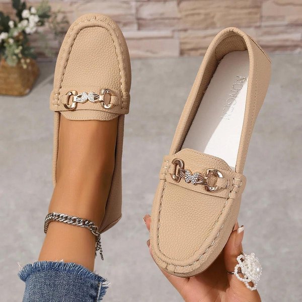 Zapatos Mary Jane Casuales Para Mujer Sin Cordones Primavera OtoñO CóModos Punta Redonda Suela Suave Lisa Mocasines Para Mujer 43-image