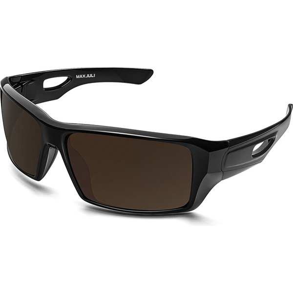 Maxjuli Okulary PrzeciwsłOneczne Owijane Dla PanóW Dla Pań 100 % Ochrona UV400 Sportowe Okulary PrzeciwsłOneczne Dla WęDkarzy Dla KierowcóW 8232 Black-image