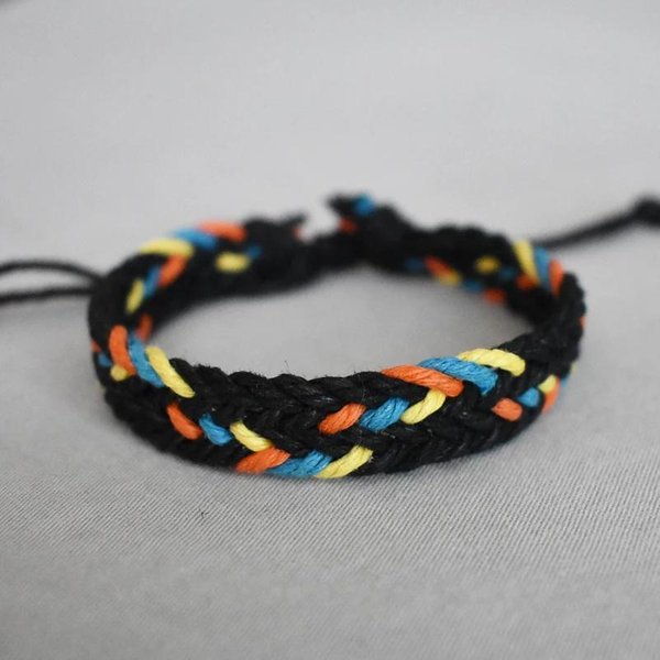 Pulsera De Hilo ÉTnico Retro Hecha A Mano Boho Cuerda Trenzada Multicolor Tejida Trenzada Pulseras De Amistad Bohimia Mujeres Hombres-image