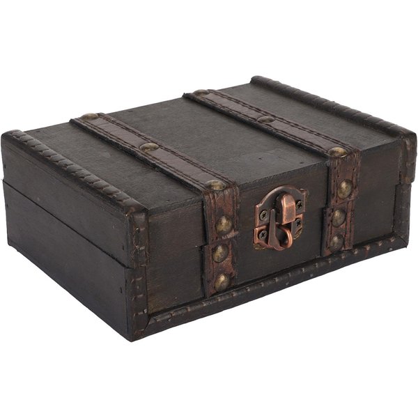 Cofre De Madera Con Cerradura PequeñA Caja De Almacenamiento Decorativa Vintage Joyero Cofre De Madera-image