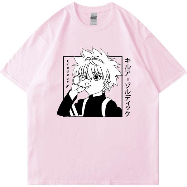 Camiseta Con Estampado GráFico Killua Zoldyck Unisex Verano Casual Cuello Redondo Manga Corta Moda Urbana Anime Camiseta S-image