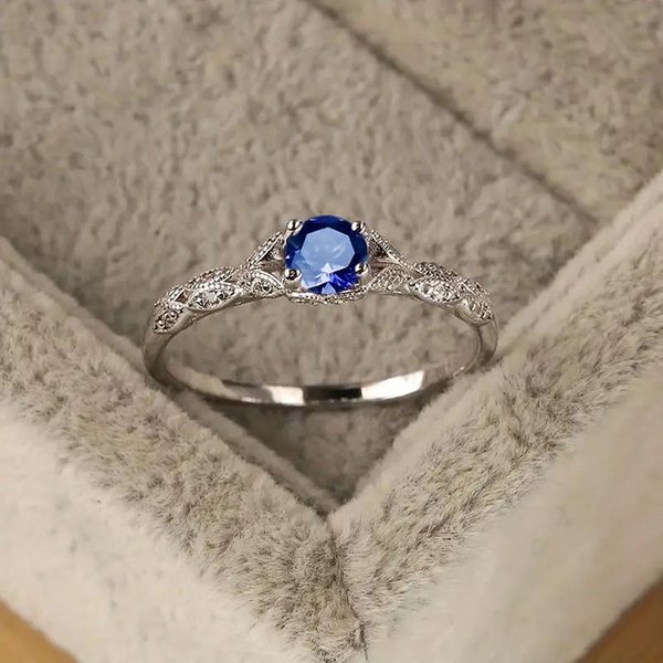 Anillo Para Mujer De Circonita CúBica De Estilo Lujo Ligero En Europa Y AméRica Anillo De Temperamento De Moda Simple 10 Gray-image