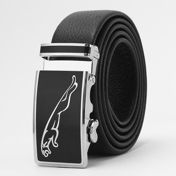 Nuevo CinturóN De Piel De Vacuno De Doble Cara De Capa Superior CinturóN De Cuero Genuino Para Hombre CinturóN De Hebilla AutomáTica Casual De Negocios 110-130Cm Black-image