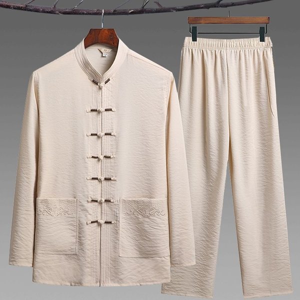 Uniforme De Taichi Para Hombre Chino Traje De Kung Fu Bordado Ropa De Tai Chi Camisa+PantalóN Wushu Ropa Tradicional China Para Hombre 44-image