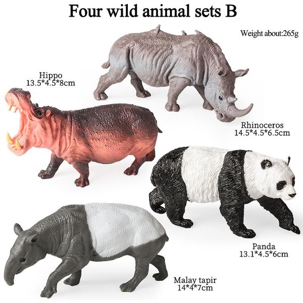 Oenux 4 Szt. Figurka Dzikie ZwierzęTa Lew AfrykańSki Tapir Indyjski WielbłąD Antylopa Zebra Model Figurki Zabawka Edukacyjna Prezent Dla Dzieci-image