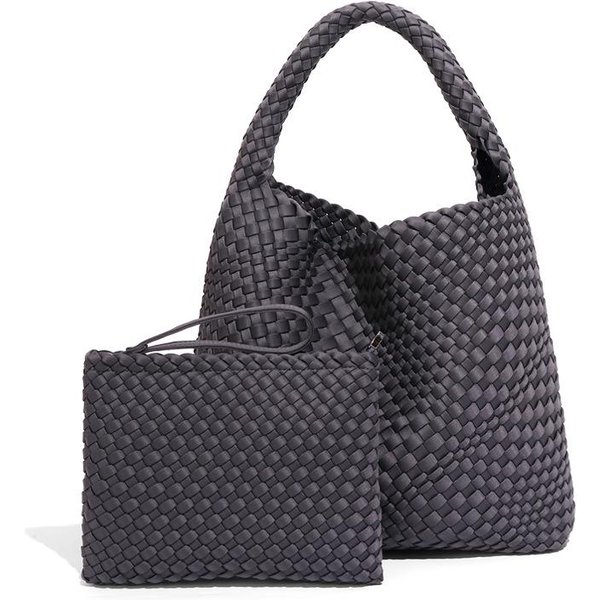 Bolso Popular Tejido A Mano, Bolso De Mano Tote, Bolso De Hombro ÚNico Para Mujer, Moderno, Retro, De Moda Y Textura Casual Black-image