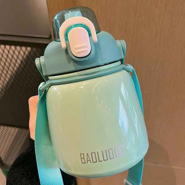 Nueva Tetera Termo De Gran Capacidad Termo Estudiante Taza Para NiñAs Alto Nivel De Apariencia Simple Ins Taza De Agua Con Pajita 650Ml-image