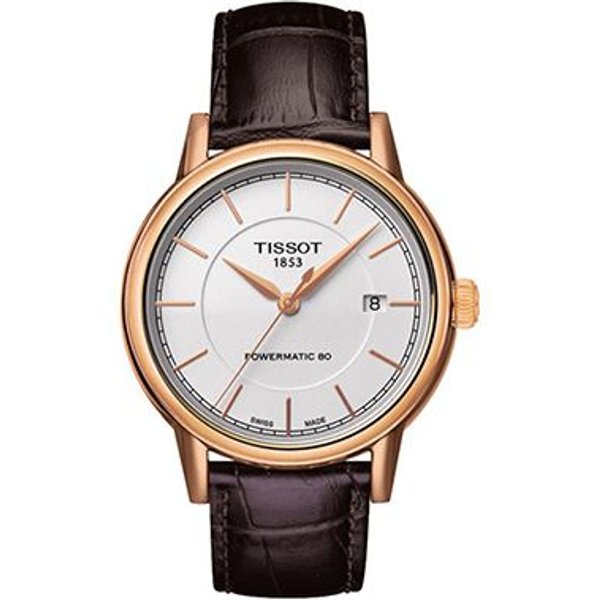Tissot Serie Carson Movimiento MecáNico AutomáTico Correa De Cuero Color Oro Rosa Reloj MecáNico Relojes Para Hombre Acero Blanco T085.407.36.011.00 White Dial Belt White-image