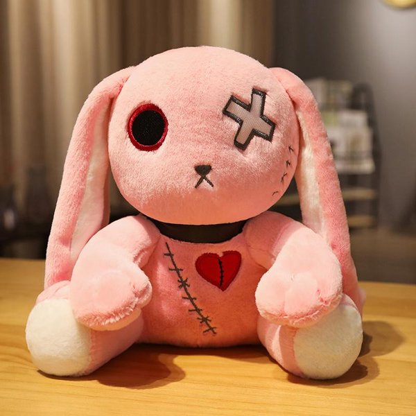 Nowa Seria Mroczna Pluszowy KróLik Pluszowa Lalka KróLik Zombie Styl Gotycki Rockowy Dekoracja Halloween Kreatywny Prezent Dla Dzieci Przyjaciół 25Cm-image