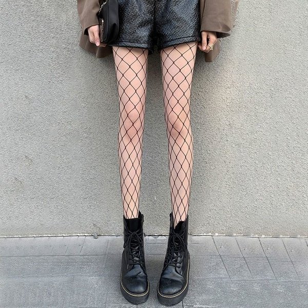 Letnie Lolita Siateczkowe Body Siatkowe Rajstopy Siatkowe Rajstopy Z Siatki Nylonowe Rajstopy Bielizna SkóRa Jk Siatkowa Bielizna Na Nogawki One Size Gray-image