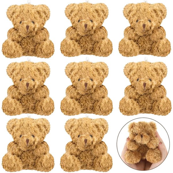 12-9S Peluche Mini Oso Relleno Oso De Peluche PequeñO Oso De Peluche Al Por Mayor Juguete Animal Oso MuñEco Llavero Para Baby Shower Regalos De CumpleañOs Recuerdos De Fiesta 48 PCS-image