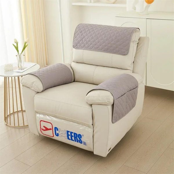 3 Piezas Funda De Reposacabezas Para SillóN Reclinable Color SóLido SofáS Individuales CombinacióN Funda Deslizante Con Bolsillos De Almacenamiento Funda De Sofá Antipolvo-image