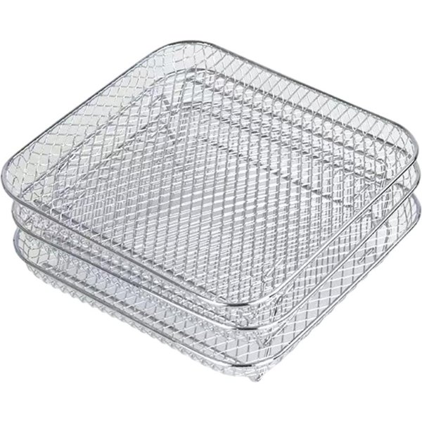Rejilla Para Freidora De Aire Compatible Con Ninja Foodi 8L, Deshidratadora Apilable De Acero Inoxidable.-image