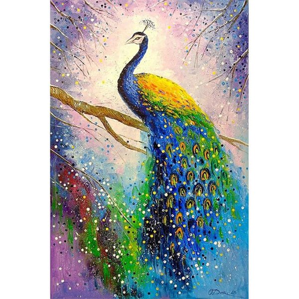Haft Diamentowy ZwierzęCy Paw 5D Obraz Diamentowy Diy Diamentowa Mozaika ZdjęCia Home Decor 20X30CM-image