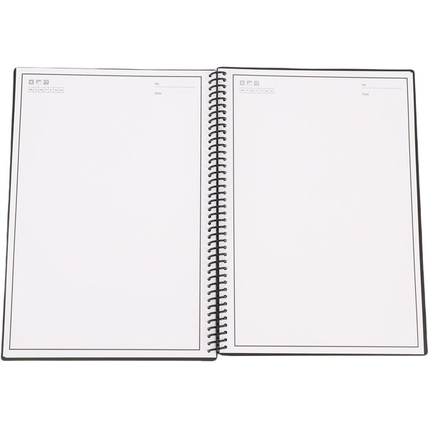 Cuaderno De Papel Reutilizable Espiral Bloc De Notas De TaquigrafíA Borrable Conectividad APP PáGinas Rayadas Y Punteadas Negras White-image