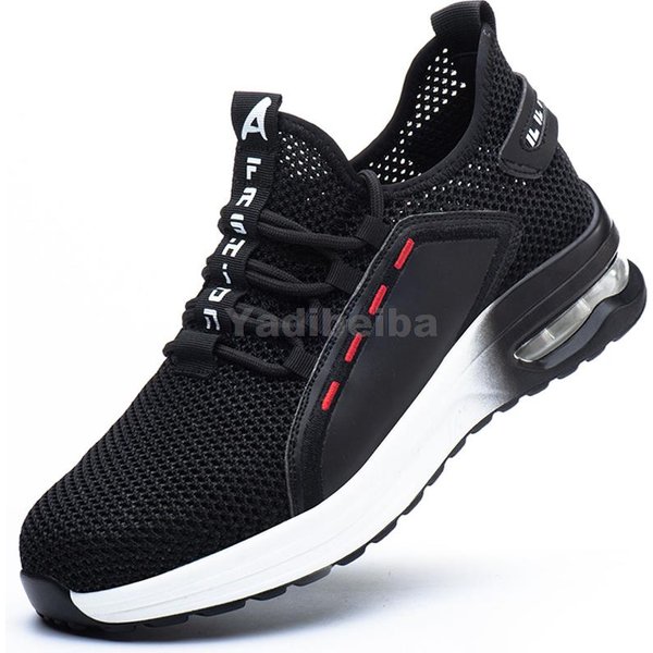 Zapatos De Seguridad Ligeros Mujer Hombre Zapatillas De Trabajo Zapatos Con Puntera De Acero AmortiguacióN De Aire Botas De Seguridad Indestructibles Zapatos De Trabajo Anti-Aplastamiento 36 Black-image