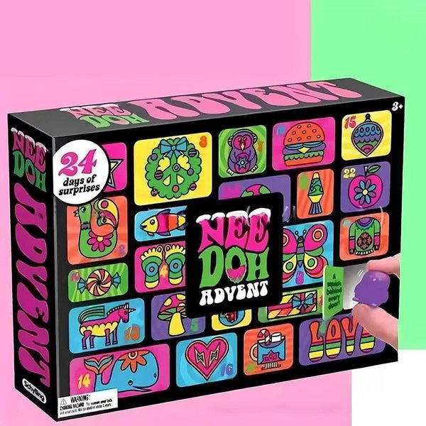 Nowy Kalendarz Adwentowy Needoh 24-Dniowy Odliczanie Nowy Rok Rodzina Przyjaciele Impreza Squishy Zabawka Do śCiskania Odstresowanie Green-image