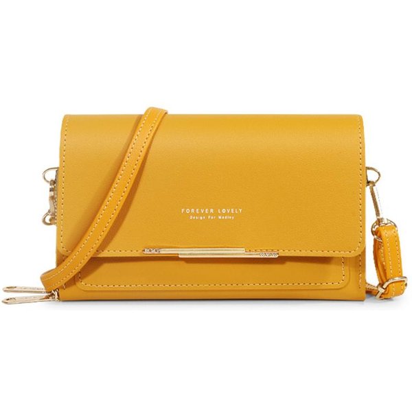 Cartera De Mujer, Bolso Coreano, Multitarjeta, Gran Capacidad, Bolso De Hombro Informal, Paquete De TeléFono MóVil, Nuevo Estilo De Moda Amarillo-image