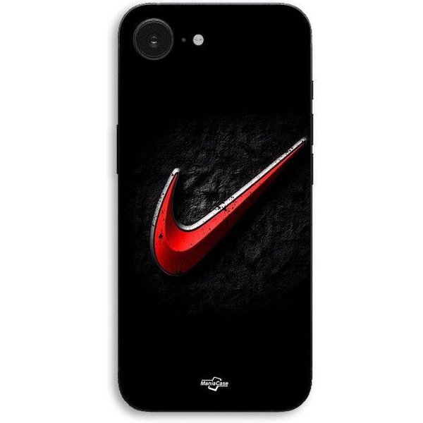 Funda Para Iphone 16E Logo Nike Rojo Fondo Negro Maniacase Negro-image