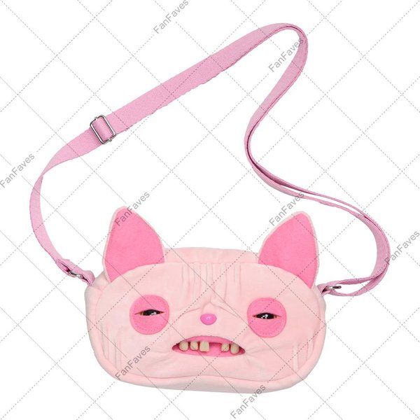 Fuggler Oryginalna Pluszowa Torba Na Ramię DużA GłOwa PotwóR Ze ZłYmi ZęBami Torba Na Ramię Futrzana Funk Portfel Torba Do Przechowywania Prezent Urodzinowy 1Pc With Box Pink-image