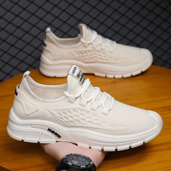 Zapatos De Verano Flyknit Para Hombre Nuevos Zapatos Con Superficie De Malla Transpirable Zapatillas De Moda Para Hombre Zapatos Casuales Ligeros Para Hombre 44-image