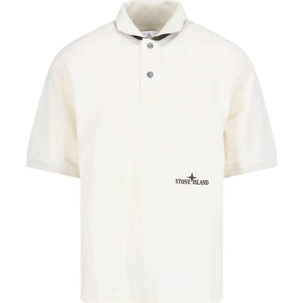 Stone Island Ss25 Flowfit Styl Old Money Logo Guzik KróTki RęKaw Koszulka Polo MęSkie Koszulki Polo K1S152200002S0070-V0093 XL White-image