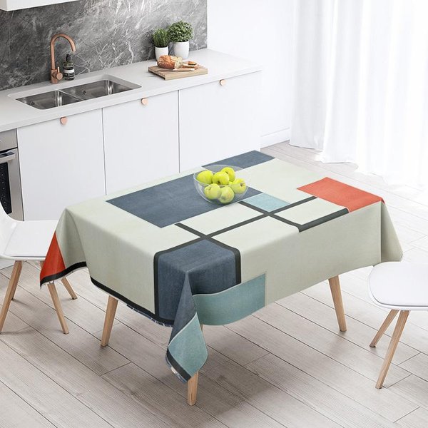 Mantel GeoméTrico Abstracto 1 Ud DecoracióN Resistente Para Fiesta Mesa De Comedor De Restaurante CafeteríA Manteles 140X200Cm 100X140Cm-image