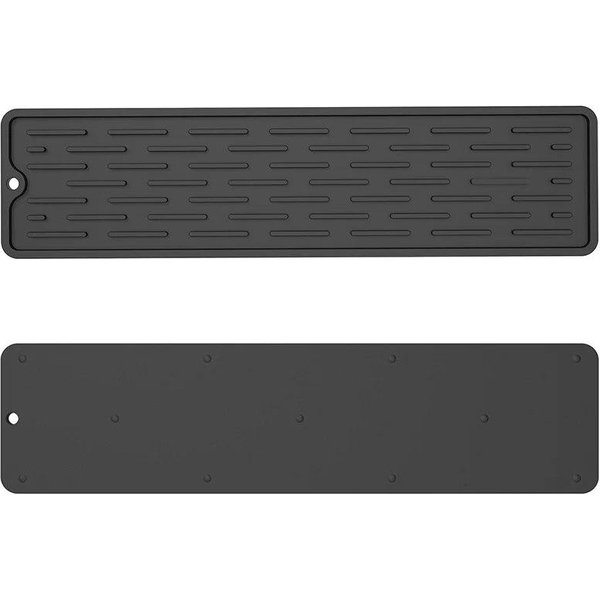 1 Alfombrilla De Silicona Para Secar Platos, Bandeja Antideslizante Para Fregadero, Organizador De Encimera, Alfombrilla Para Utensilios De Cocina, Estante De Almacenamiento, Suministros De Cocina Verde-image