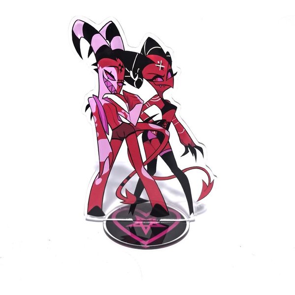 Helluva Boss Figurki Akrylowy Stojak Modne Figurki Akcji Anime Akcesoria Kolekcja Figurki Zabawki Ozdoby Na Biurko Prezent Dla Dzieci 15Cm-image