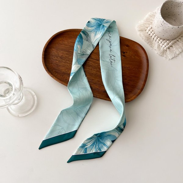 Bufanda De Seda Para Mujer Moda Bufanda Para El Cabello PañUelo De Cuello Gomas Para El Pelo Diadema Adorno Para El Cabello PañUelo De Cabeza Femenino Bandanas Bufandas Para Bolsos Brown-image