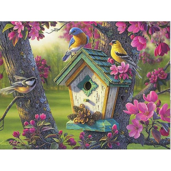 Pintura De Diamante 5D Diy, Punto De Cruz, Casa De PáJaros En El áRbol, Bordado De Diamantes, Costura 20X30CM-image