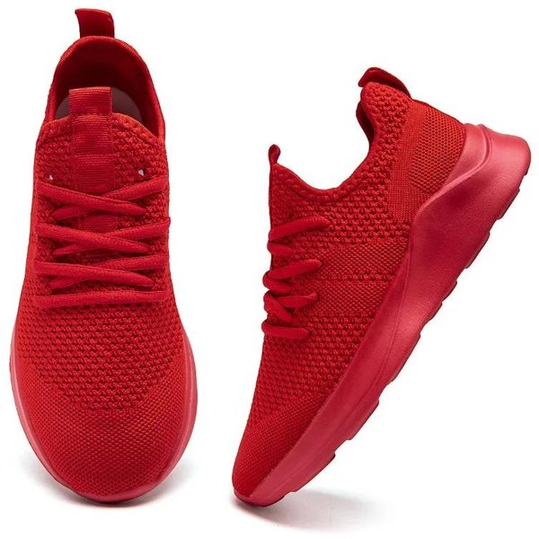 Moda Damyuan MęSkie Buty Do Chodzenia OddychająCe Wygodne Codzienne Buty Sportowe Lekkie Trampki Obuwie TenisóWki Zapatillas Hombre 43 Czerwony-image