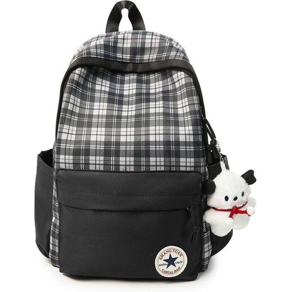 Mochila Escolar Estilo Universitario Estudiante Gran Capacidad Para Mujer Mochila De Viaje Al Aire Libre Para Viajes Diarios Negro-image