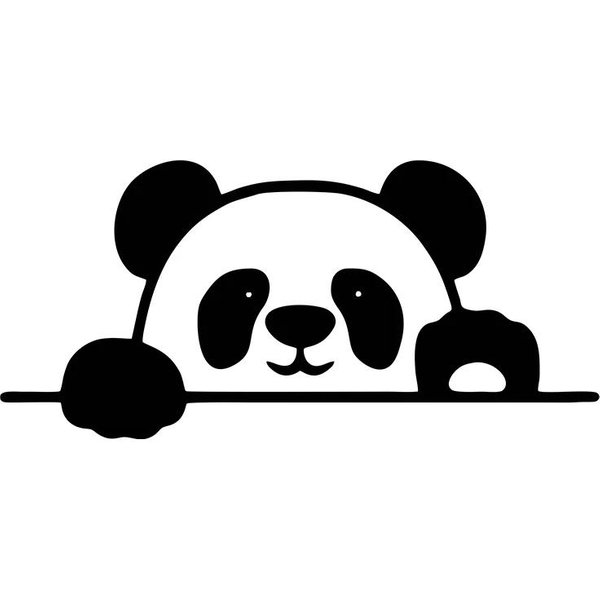 Peeking Panda Naklejka Na SamochóD Vinyl Kalkomania Wodoodporna Dekoracja Naklejki Samochodowe A-15Cm Czarny-image