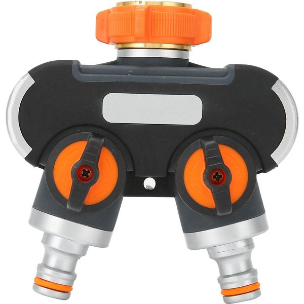 Rozdzielacz WężA 2-DrożNy Z Zaworem ZłąCze Adapter Akcesorium Do Kranu Nawadniania Ogrodu Orange-image