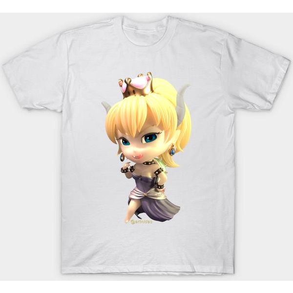 Camiseta Mujer Bowsette Estampado Harajuku Kawaii Camiseta Verano Manga Corta Camiseta Mujer Top 4XL Blanco-image