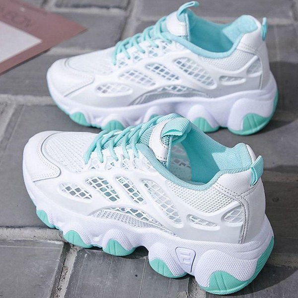 Zapatos De Papá De Malla Transpirable Para Mujer Verano Estudiantes Zapatos Para Correr Antideslizantes Suela Blanda Zapatos Deportivos Casuales Para SeñOra 40 Azul Del Lago-image