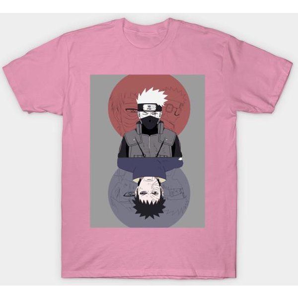 T Shirt Damski Kakashi Harajuku Print Kawaii Tshirt Letnia Koszulka Damska Z KróTkim RęKawem Top Tee M Gray-image