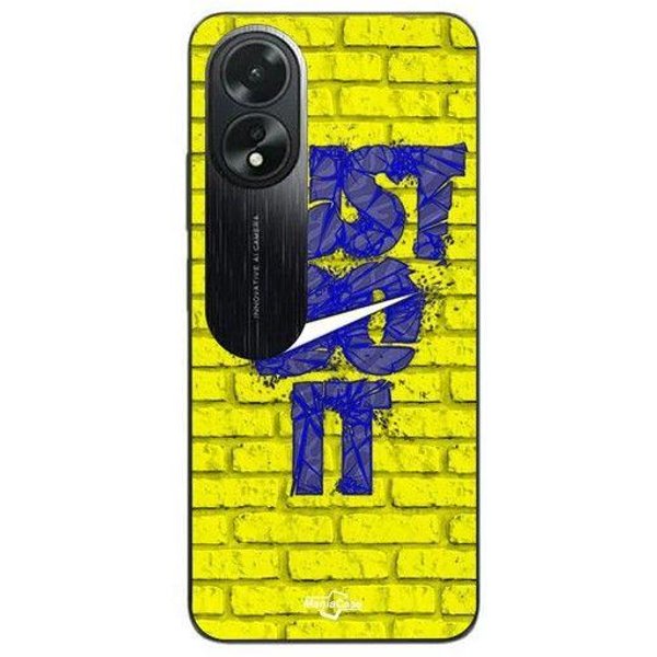 Funda Oppo A38 Logo Just Do It Color Azul Frontal Amarillo Maniacase Negro-image